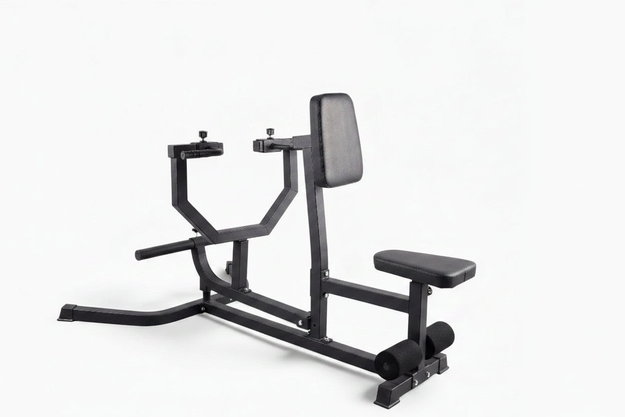 Black gym row machine on a white background - Buy Online Weight Plates | Gym Superstore