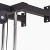 Black metal frame of gym machine on a white background