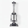 Black and silver weightlifting machine on a white background