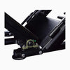 Close-up of a mechanical component of leg press on a white background