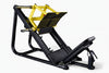 Gym machine with black and yellow design on a white background
