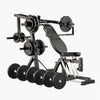Chest press multi gym with weight plates on a white background