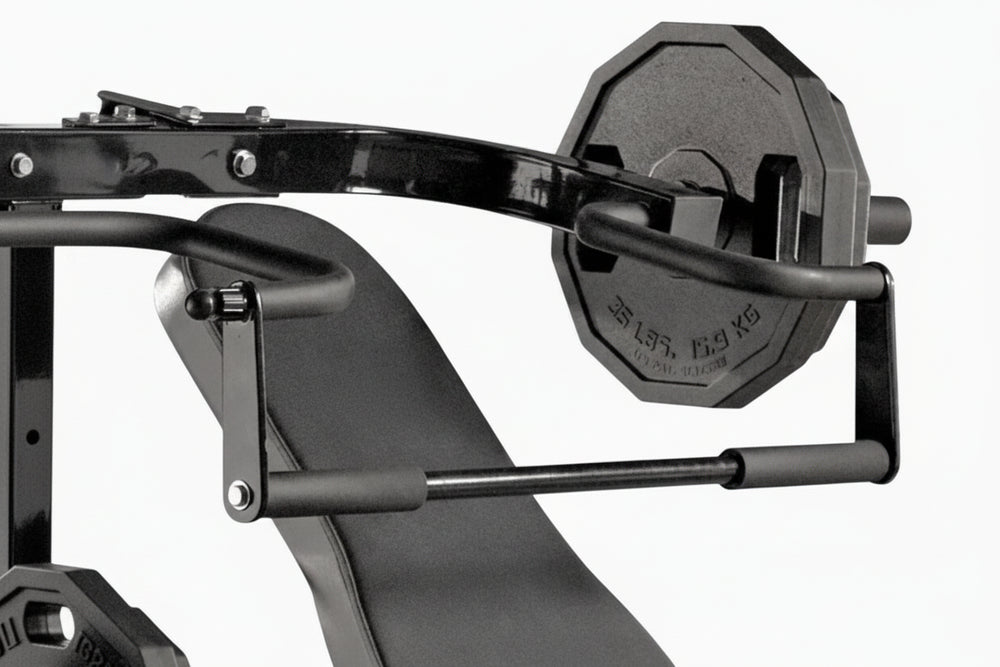 Black chest press on a white background