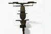 Black chest press bench with adjustable backrest on a white background