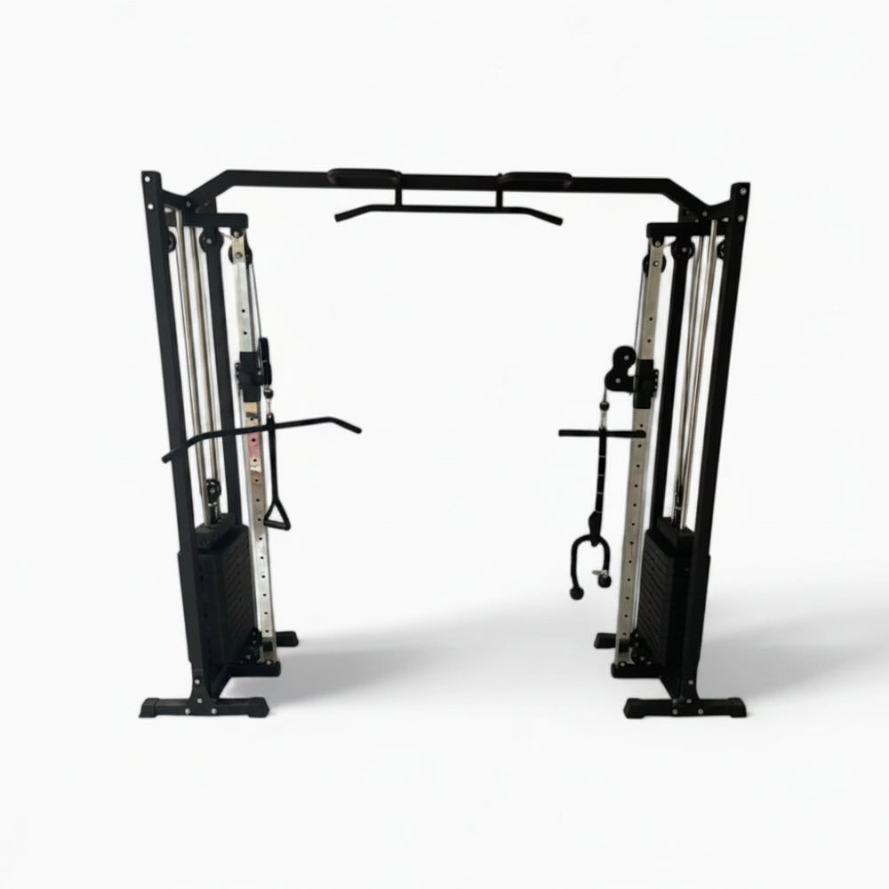 Gym equipment with multiple bars on a white background