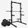 All in one commercial smith machine on a white background with a set of 6 weight plates