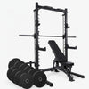 Smiths machine for commercial gyms with weights bench and set of ten weight plates
