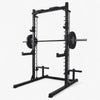 Commercial all in one smith machine on a white background with barbell