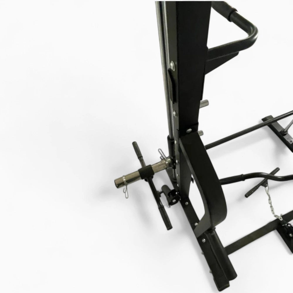 Black smith machine with attached bar on a white background