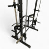 Adjustable safety catch on semi commercial smith machine