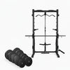 Semi commercial cable and smith machine with set of ten weight plates