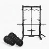 Semi commercial smith machine with a set of ten weight plates