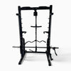 Front view of semi commercial smith and cable machine for home gyms on a white background
