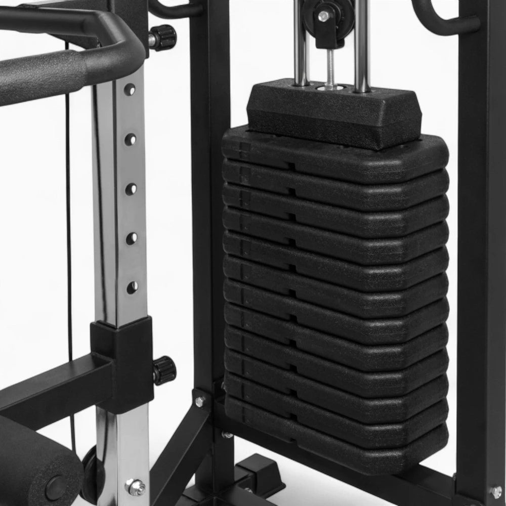 Weight stack on a cable machine for gyms