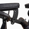 Adjustable seat of commercial Leg Extension and Curl Machine on a white background