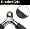 Knurled grip cable machine attachment with black rubber textured grip for secure grip