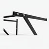 Black steel frame section of pull up bar