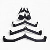 Set of gym cable attachments of different sizes on a white background