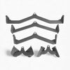 Set of gym cable attachments on a white background