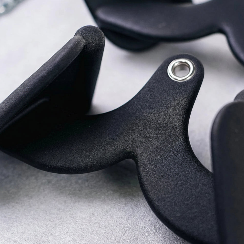 Close up of the fastening hole on gym attachment accessory