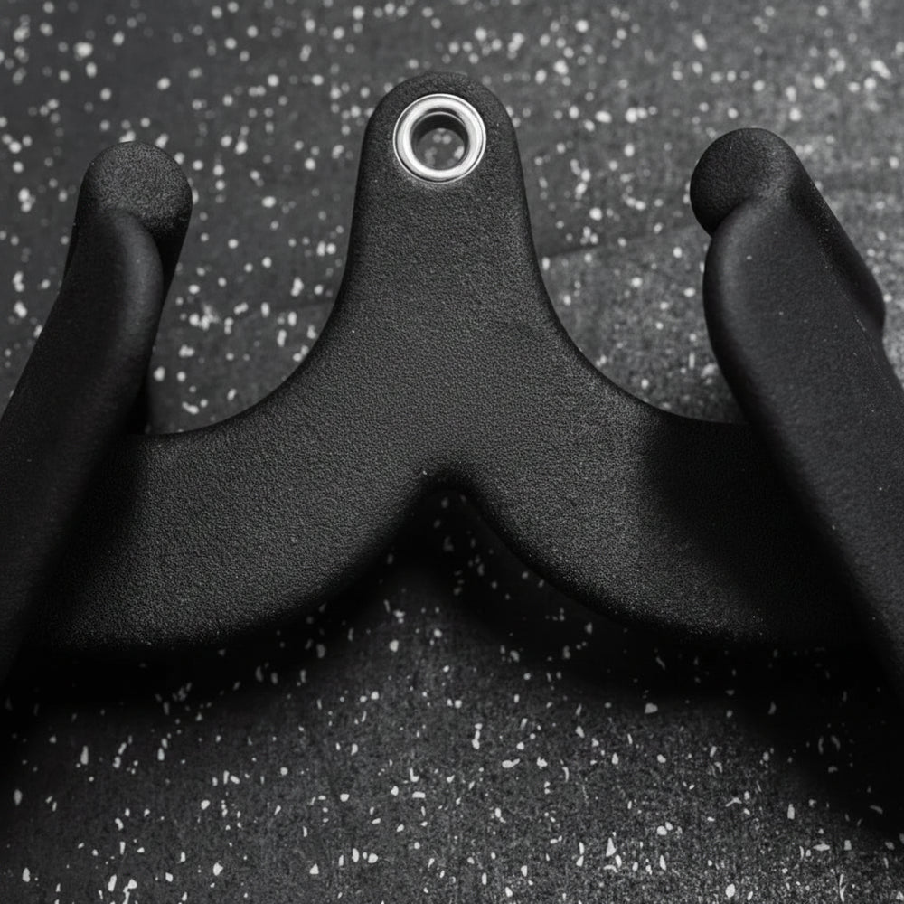 Close up detail of a gym cable attachment