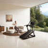 Treadmill in incline position in a home setting