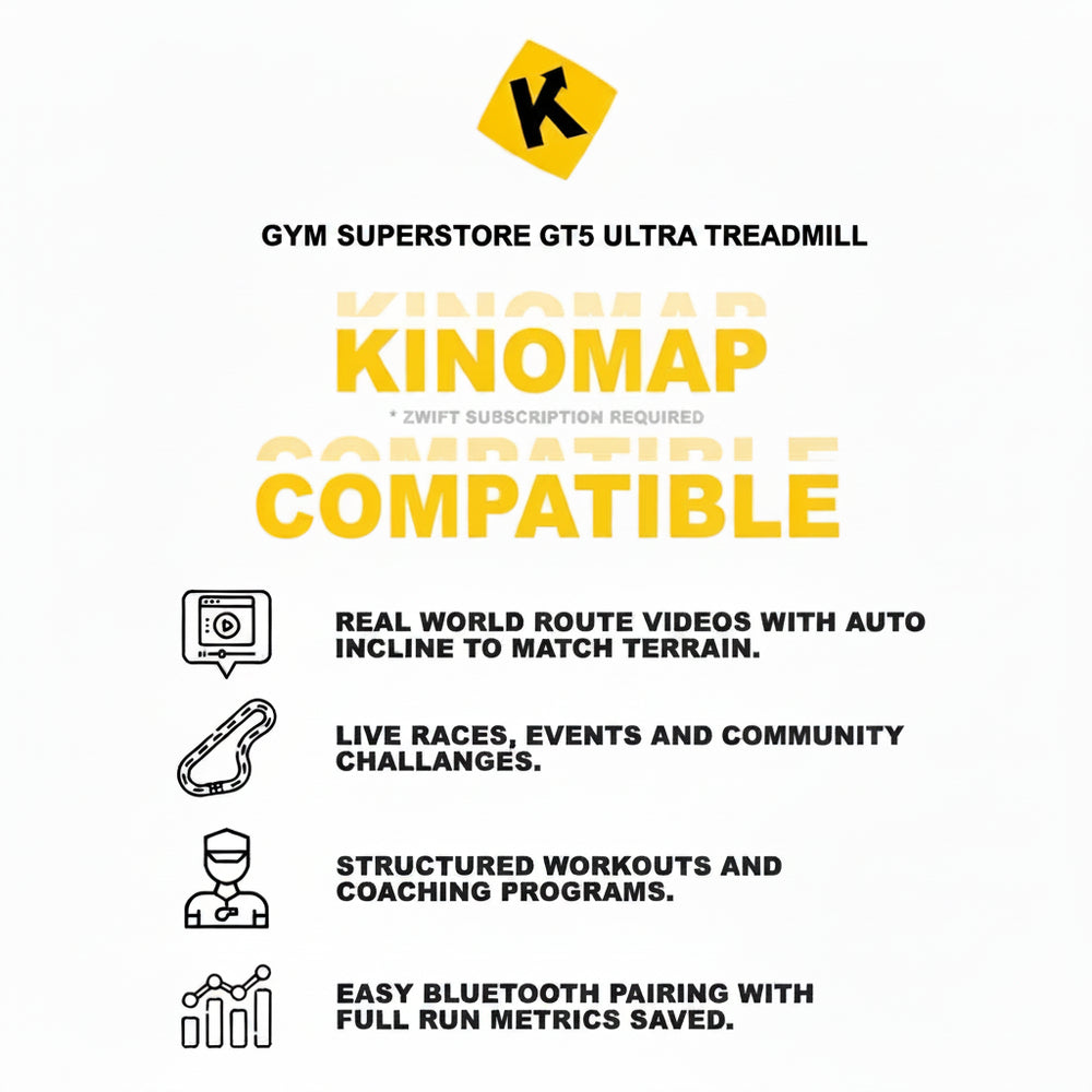 Detailed list of features of the GT5 Ultra Treadmill