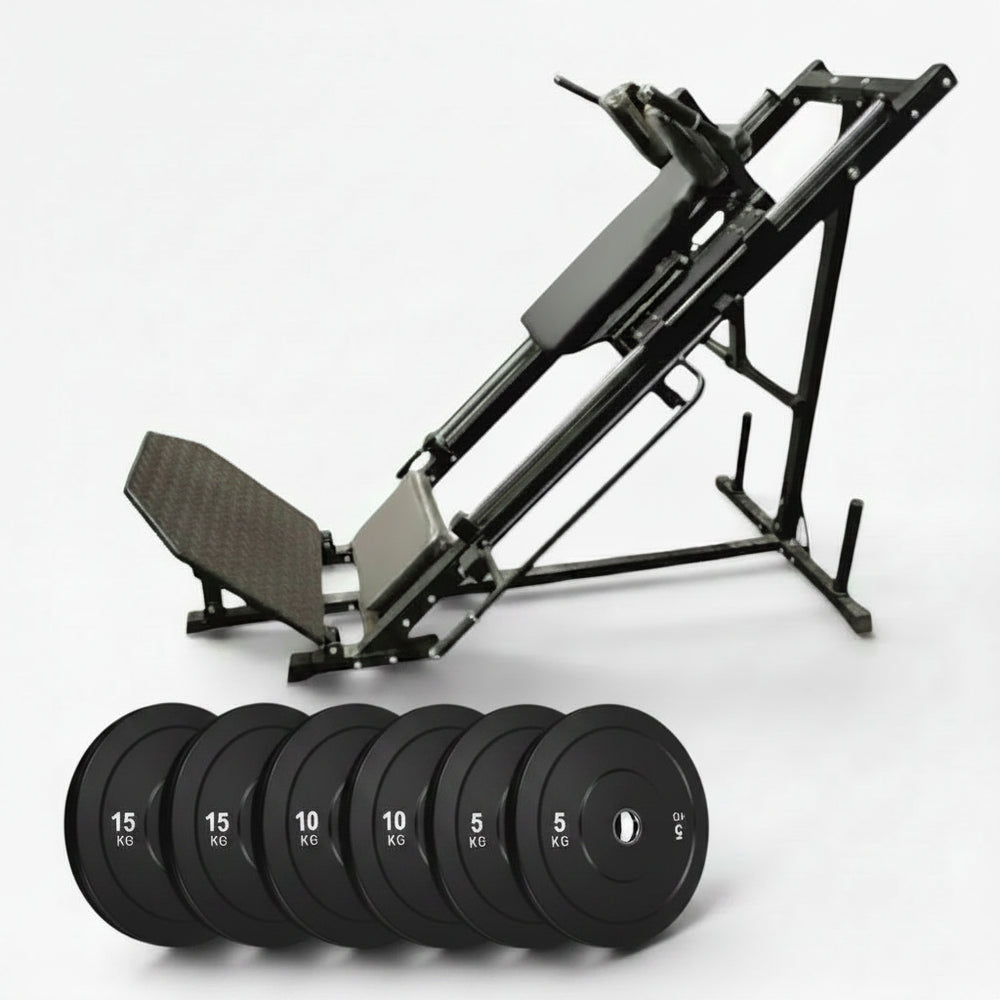 Leg press for home gyms and weight plates set