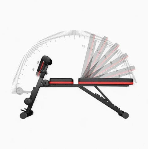 Image showing adjustable positions of a gym bench on a white background