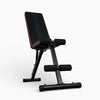 Gym workbench in upright position on a white background