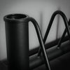 Close up of barbell storage section