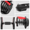 Collage of close up pictures of dumbbell features