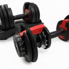 Detailed image of adjustable dumbbells on a white background