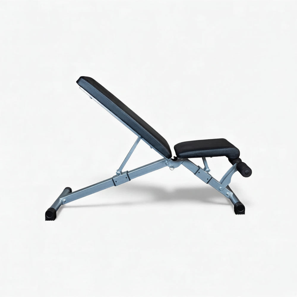 Adjustable weight bench on a white background