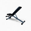 Black adjustable weight bench on a white background