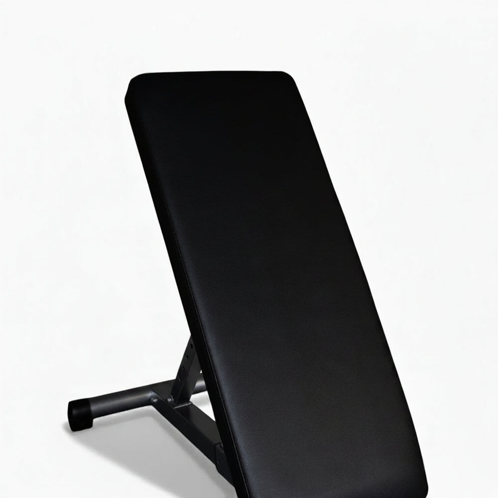 Black gym bench on a white background