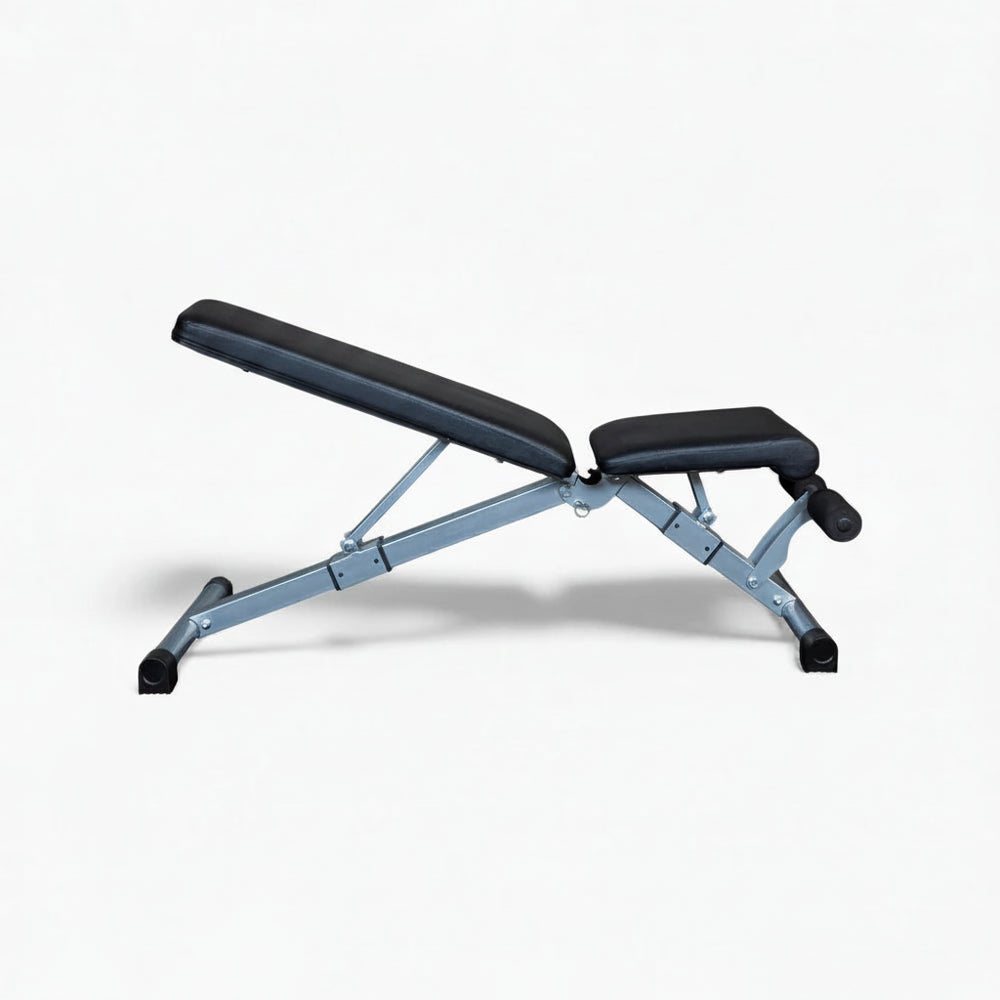 Foldable weight bench on a white background