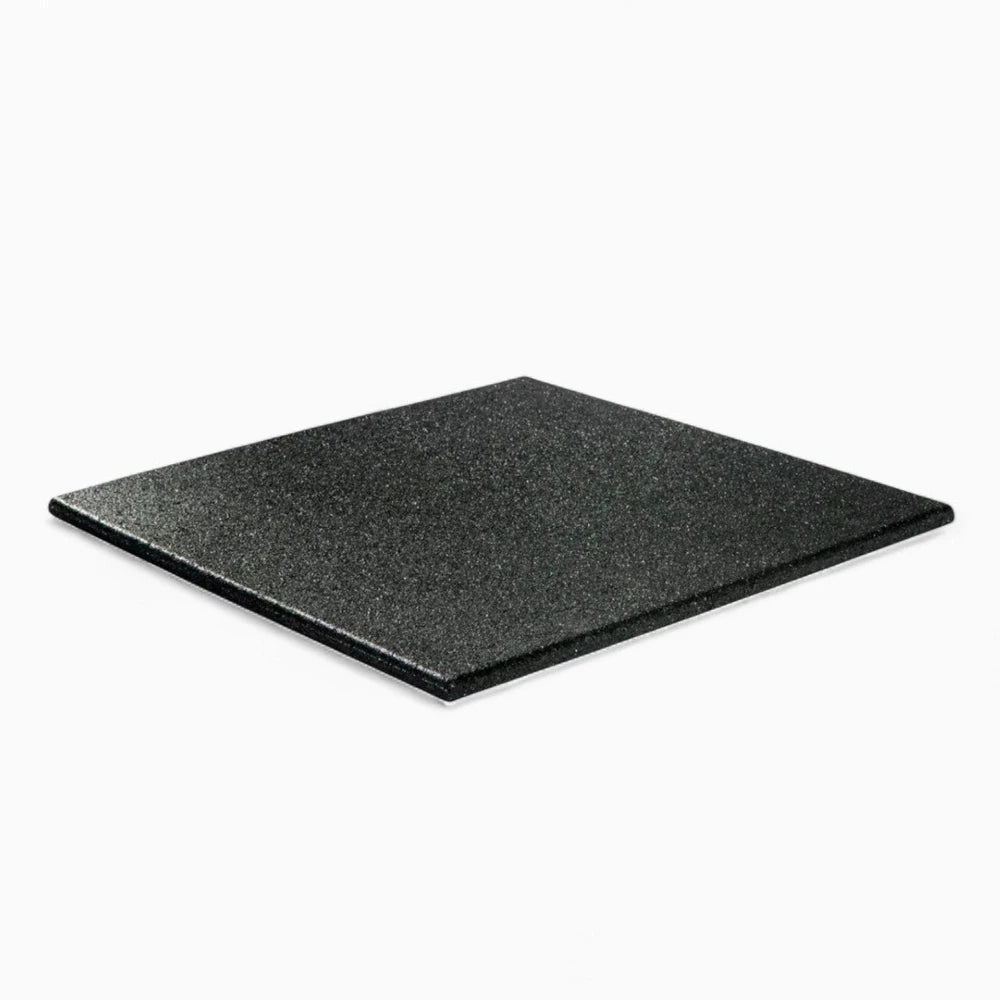 Single black floor tile for gyms on a white background