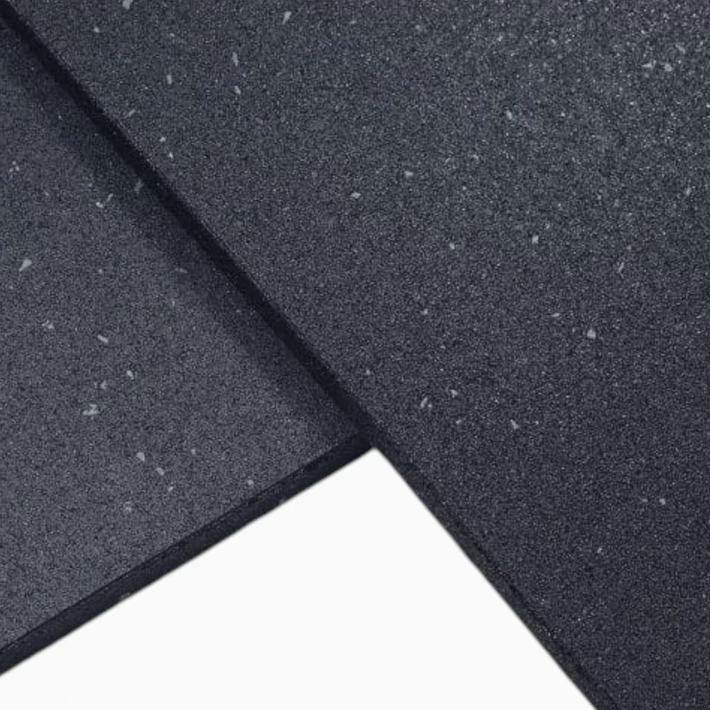 Close up of thick rubber floor tiles for gym