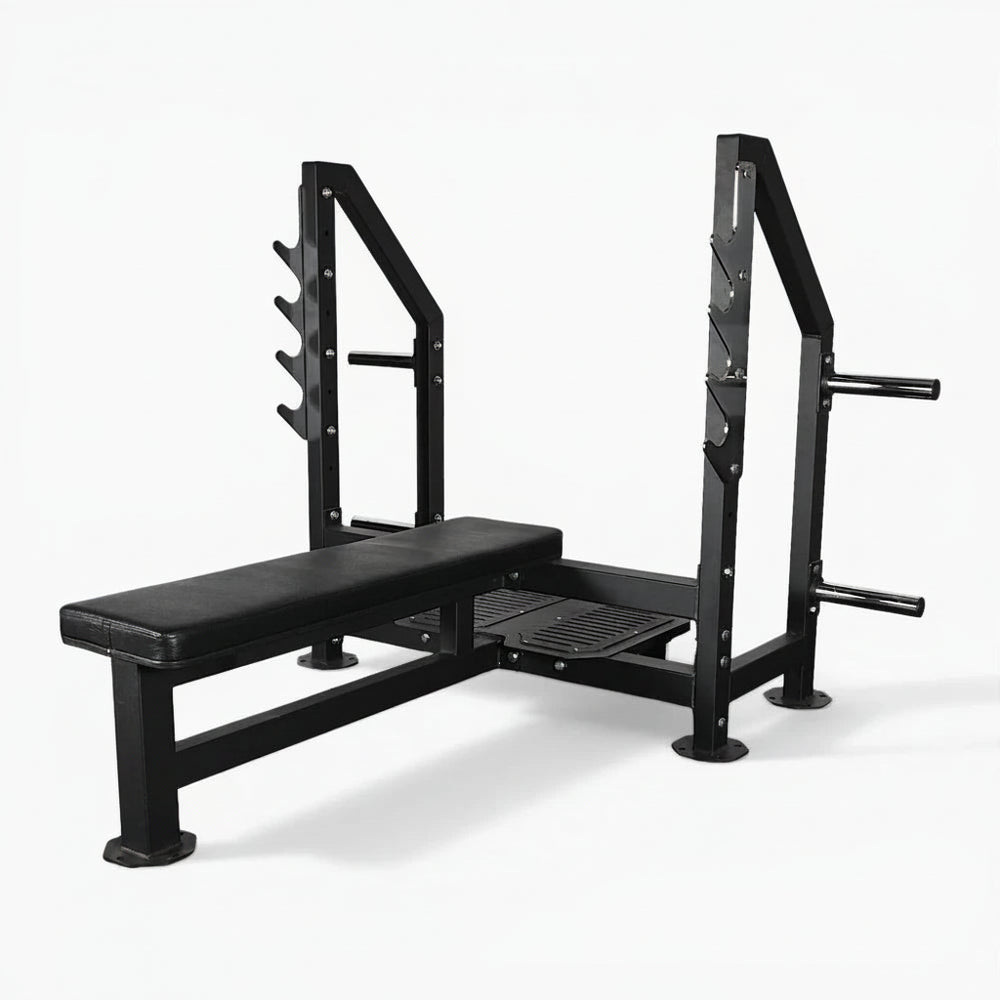 Flat weight bench on a white background