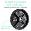 Diagram showing details of a barbell weight plate