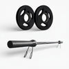 Barbell with weight plates on a white background