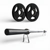 Barbell with weight plates on a white background