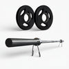 Barbell with weight plates on a white background