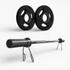 Barbell with weight plates on a white background
