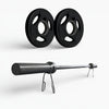 Barbell with weight plates on a white background