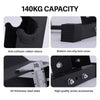 Product features with text highlighting capacity, anti-collision rubber sleeve, non-slip foot cover, steel plate thickness, and screw accessories.