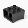 Black dumbbell holder on a white background