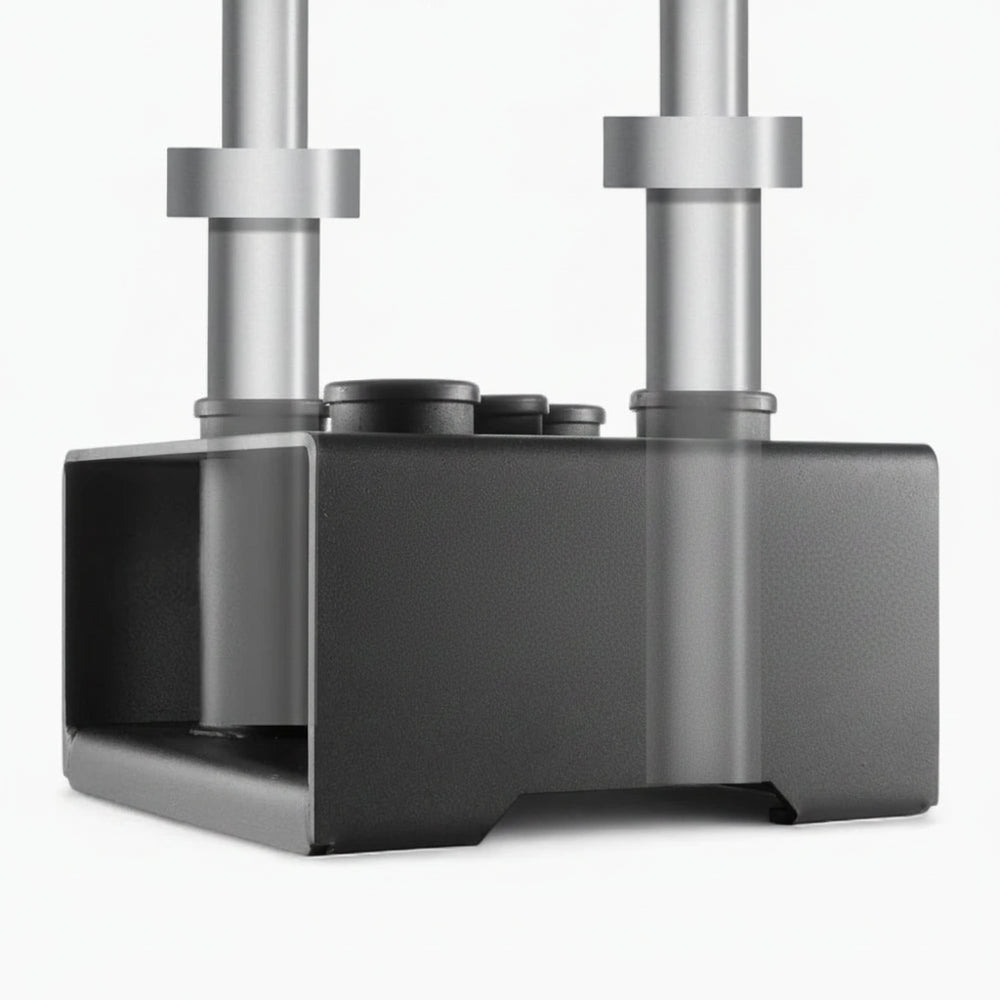 Gym equipment floor stand holder on a white background