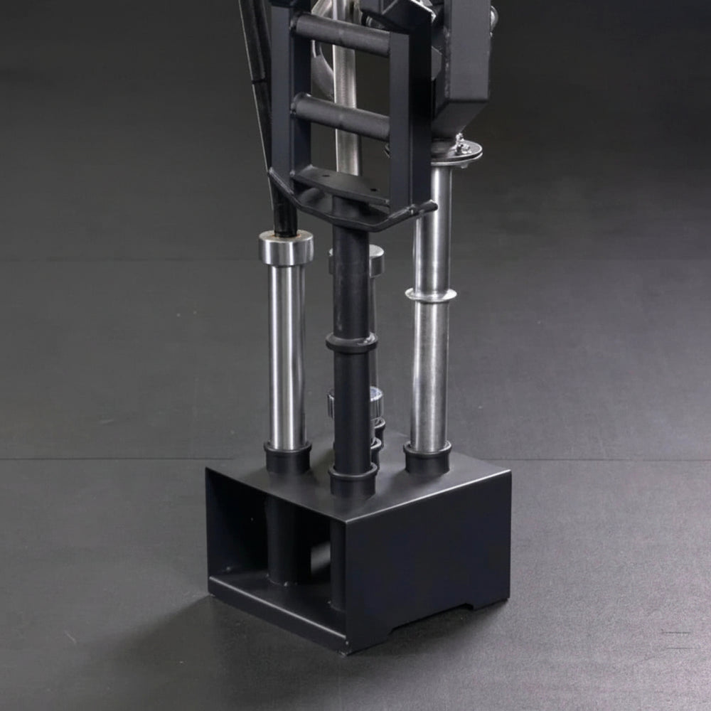Gym equipment stand on a dark background
